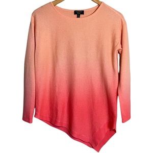 100% cashmere Charter Club orange ombre asymmetrical sweater